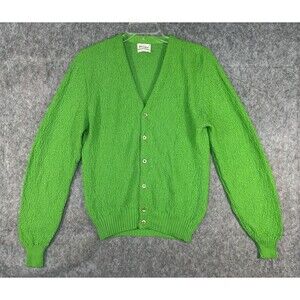 Vintage Donegal Coleseta Scramble Cardigan Sweater Green Size M